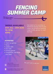Fencing summer camp promo